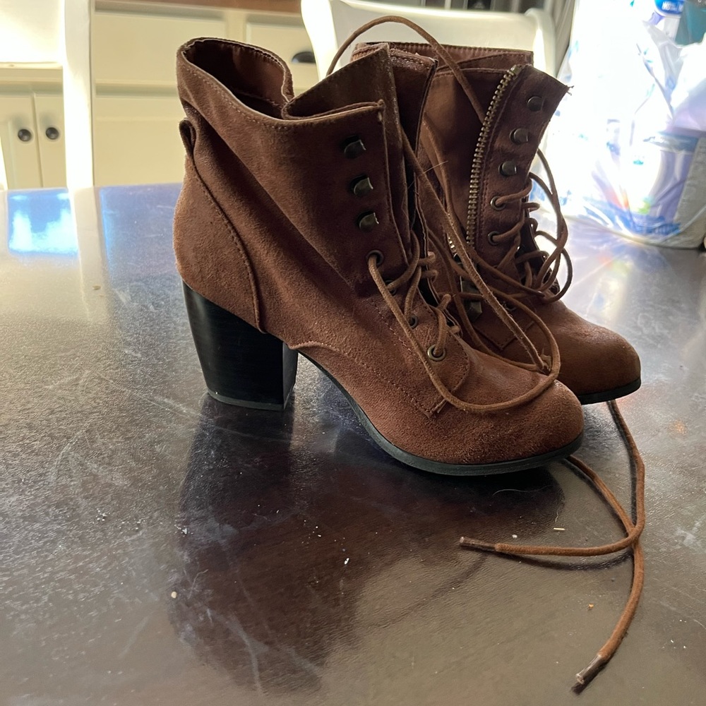 Lace-up booties